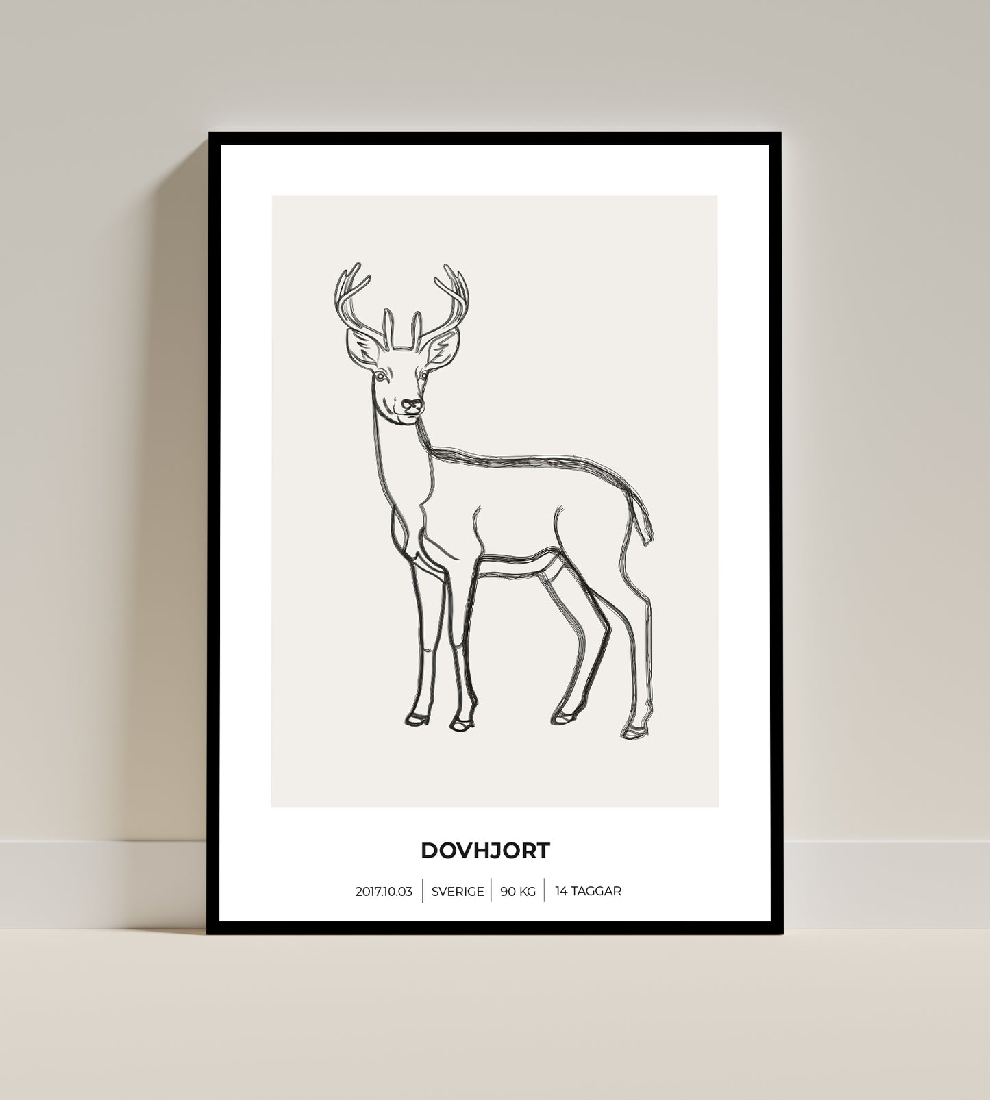 Dovhjort – Poster för jägare 50x70 cm