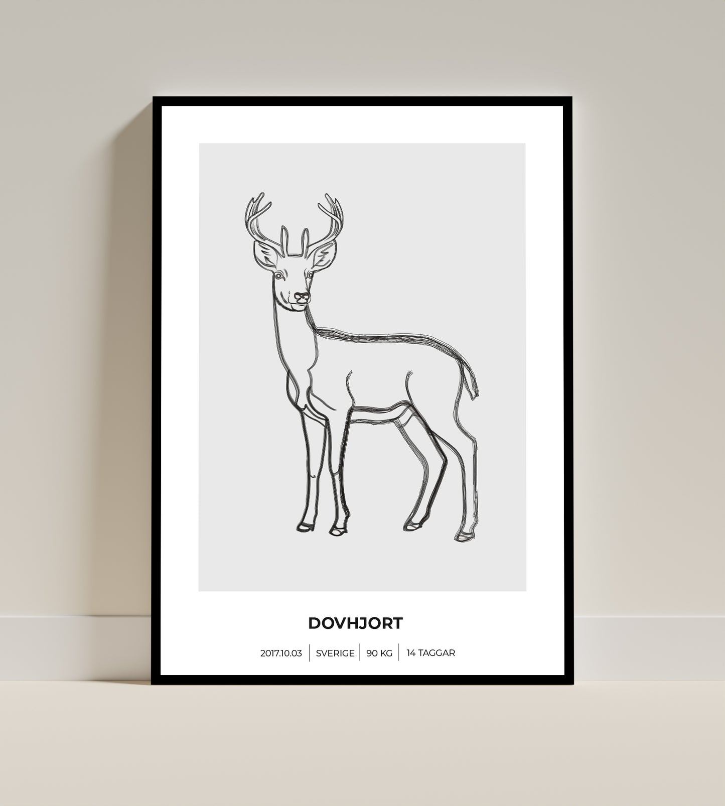 Dovhjort – Poster för jägare 50x70 cm