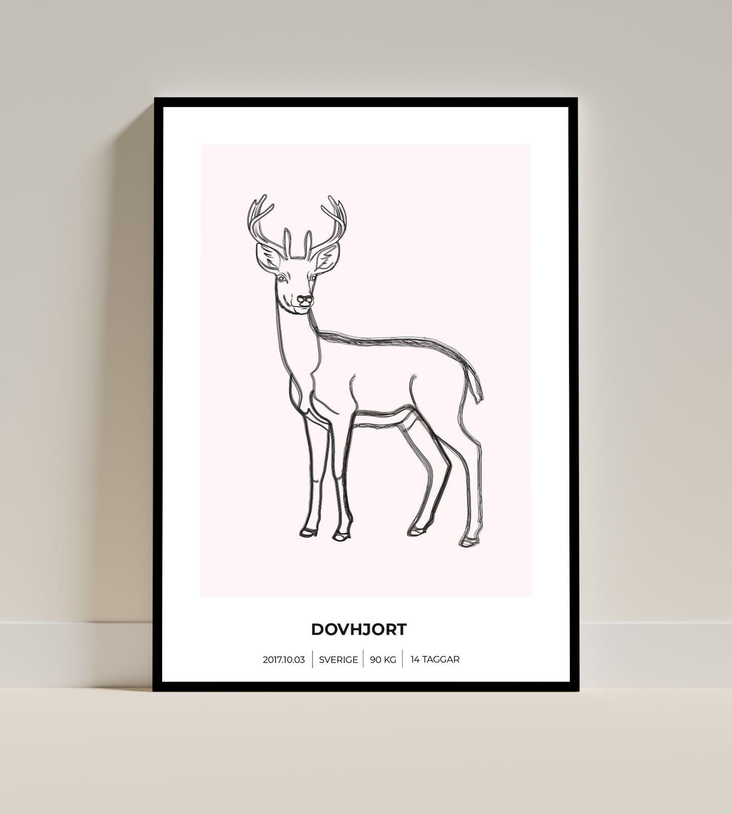 Dovhjort – Poster för jägare 50x70 cm