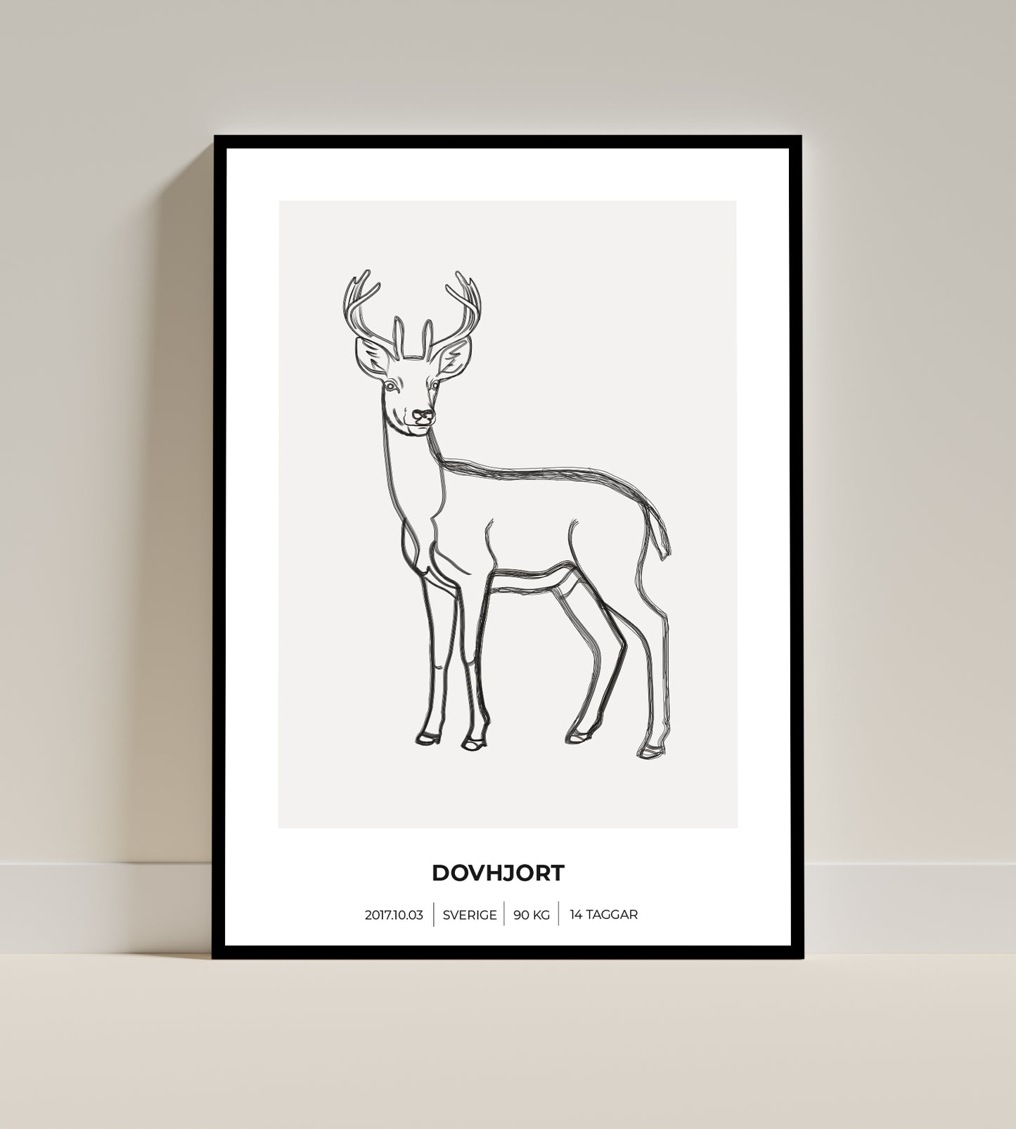 Dovhjort – Poster för jägare 50x70 cm