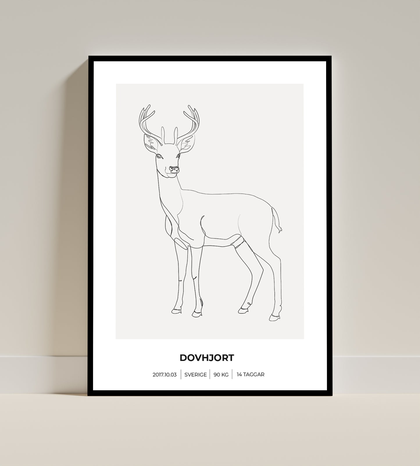Dovhjort – Poster för jägare 50x70 cm