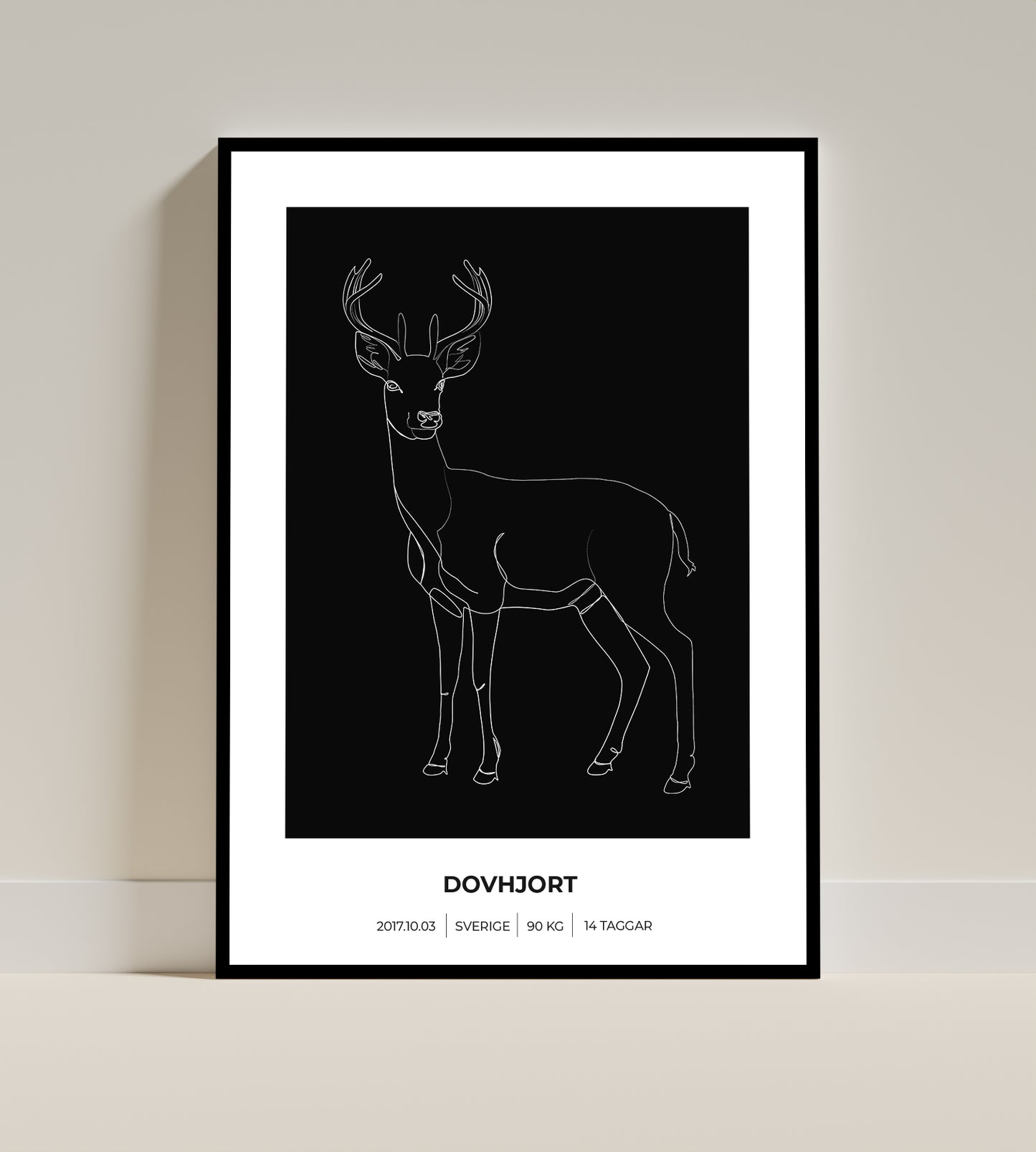 Dovhjort – Poster för jägare 50x70 cm