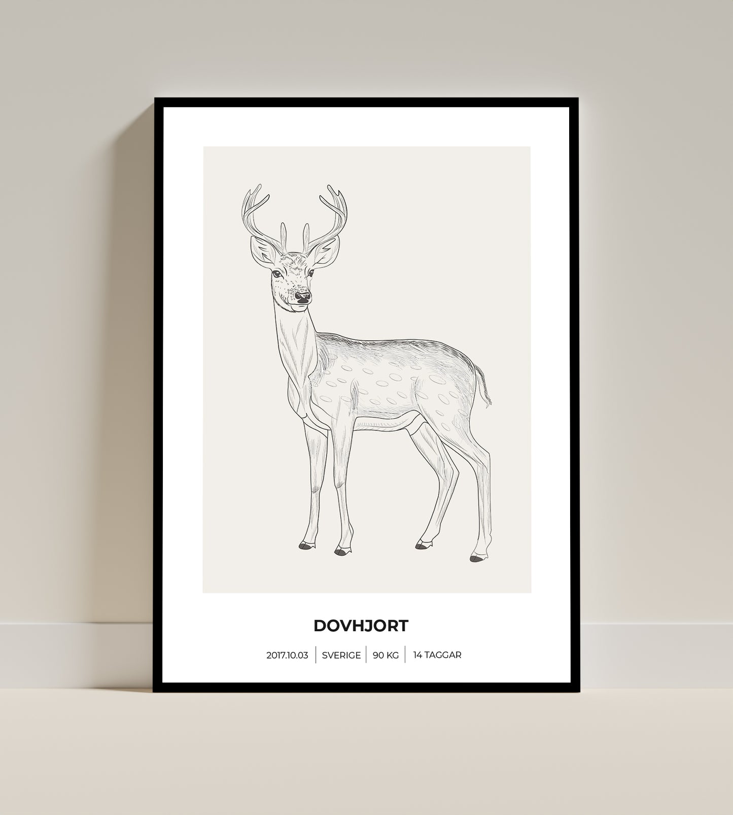 Dovhjort – Poster för jägare 50x70 cm