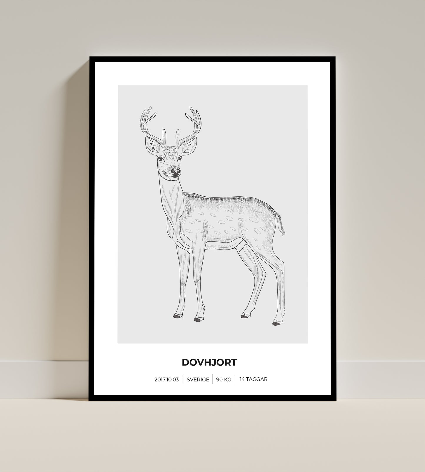 Dovhjort – Poster för jägare 50x70 cm