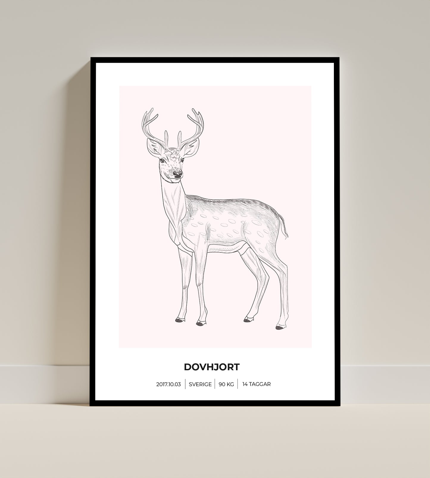 Dovhjort – Poster för jägare 50x70 cm