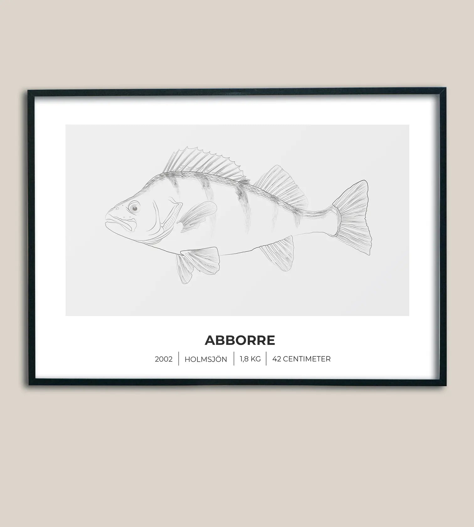 Abborreposter – Minimalistiskt motiv i 3 olika varianter