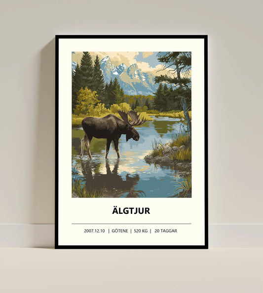 Älgposter – Färgstark illustration