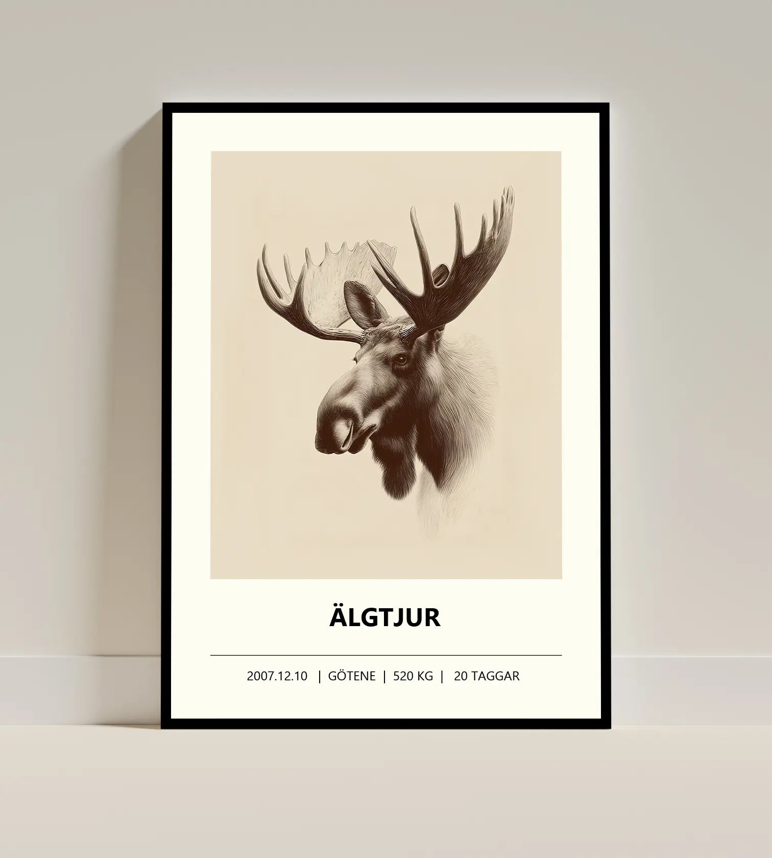 Älgposter – Detaljerat porträtt i naturstil