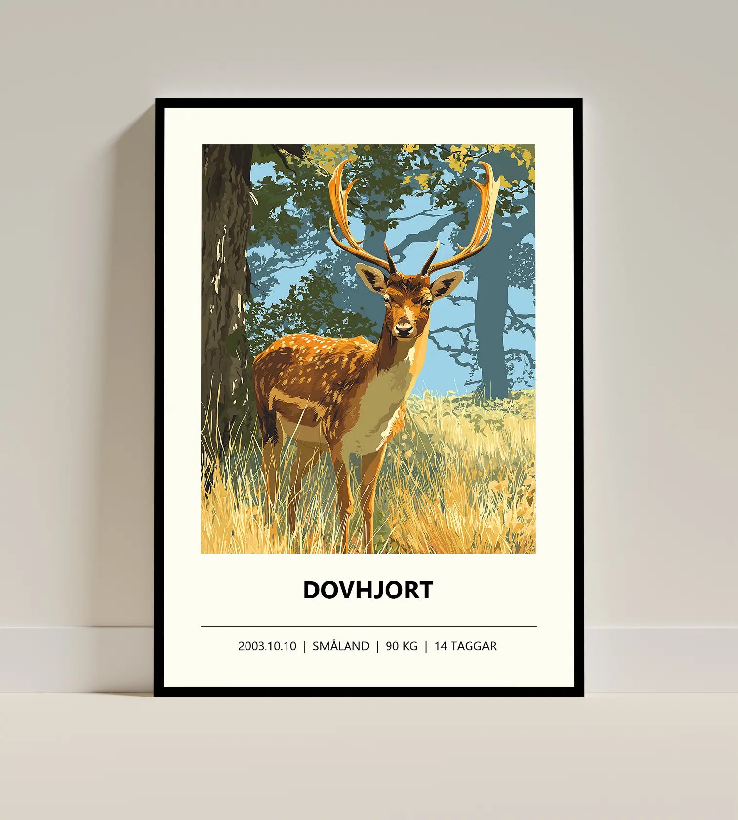 Dovhjortsposter – Färgstark illustration