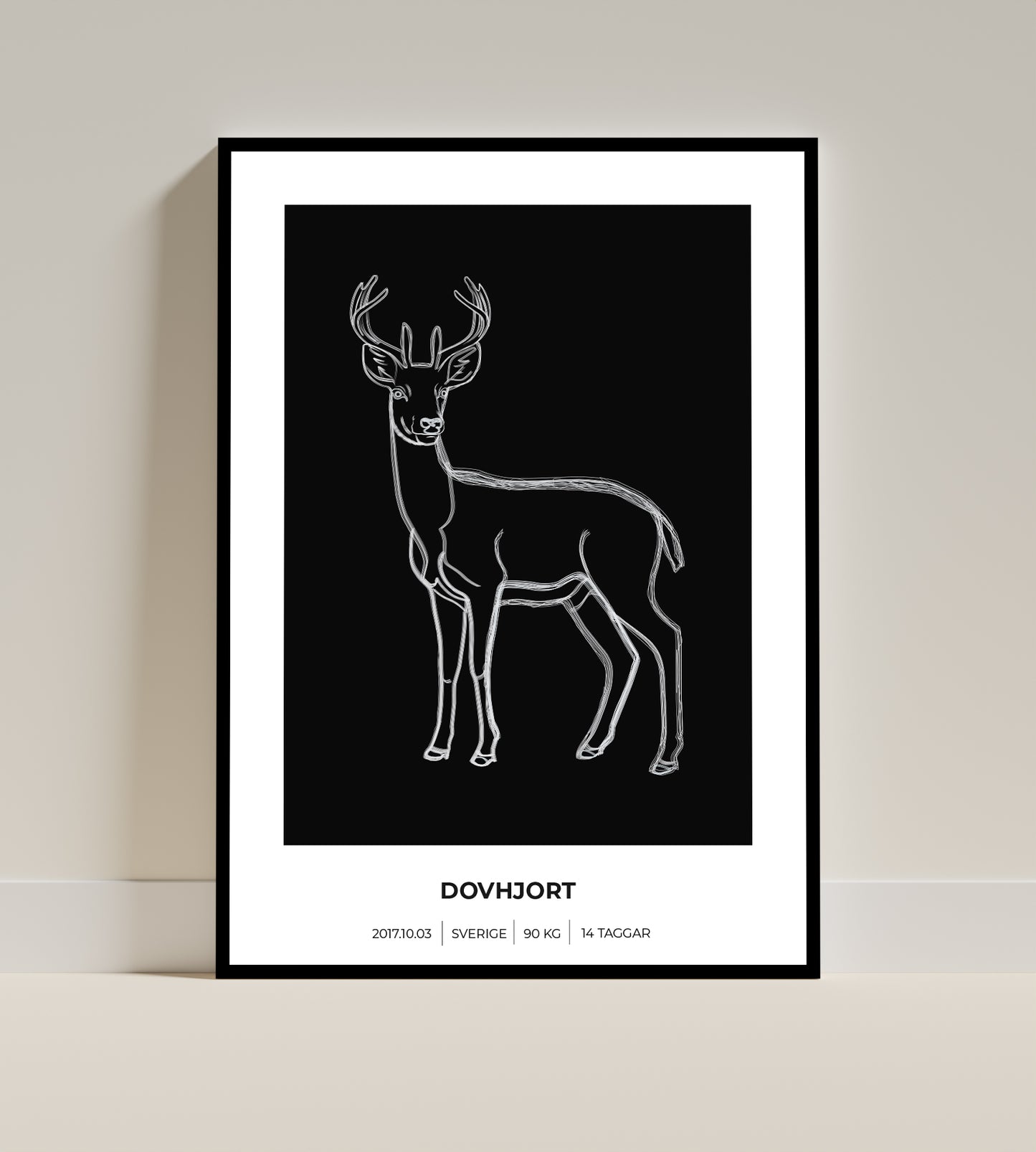 Dovhjort – Poster för jägare 50x70 cm