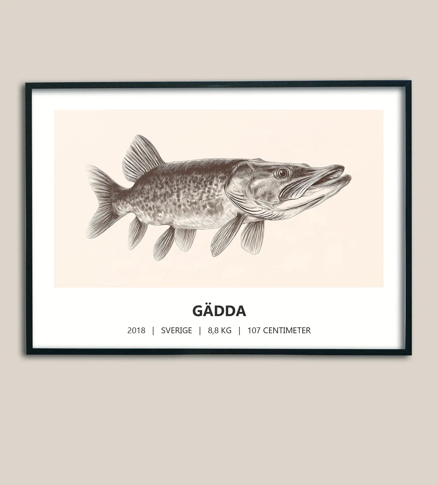 Gäddposter – Detaljerat porträtt i naturstil