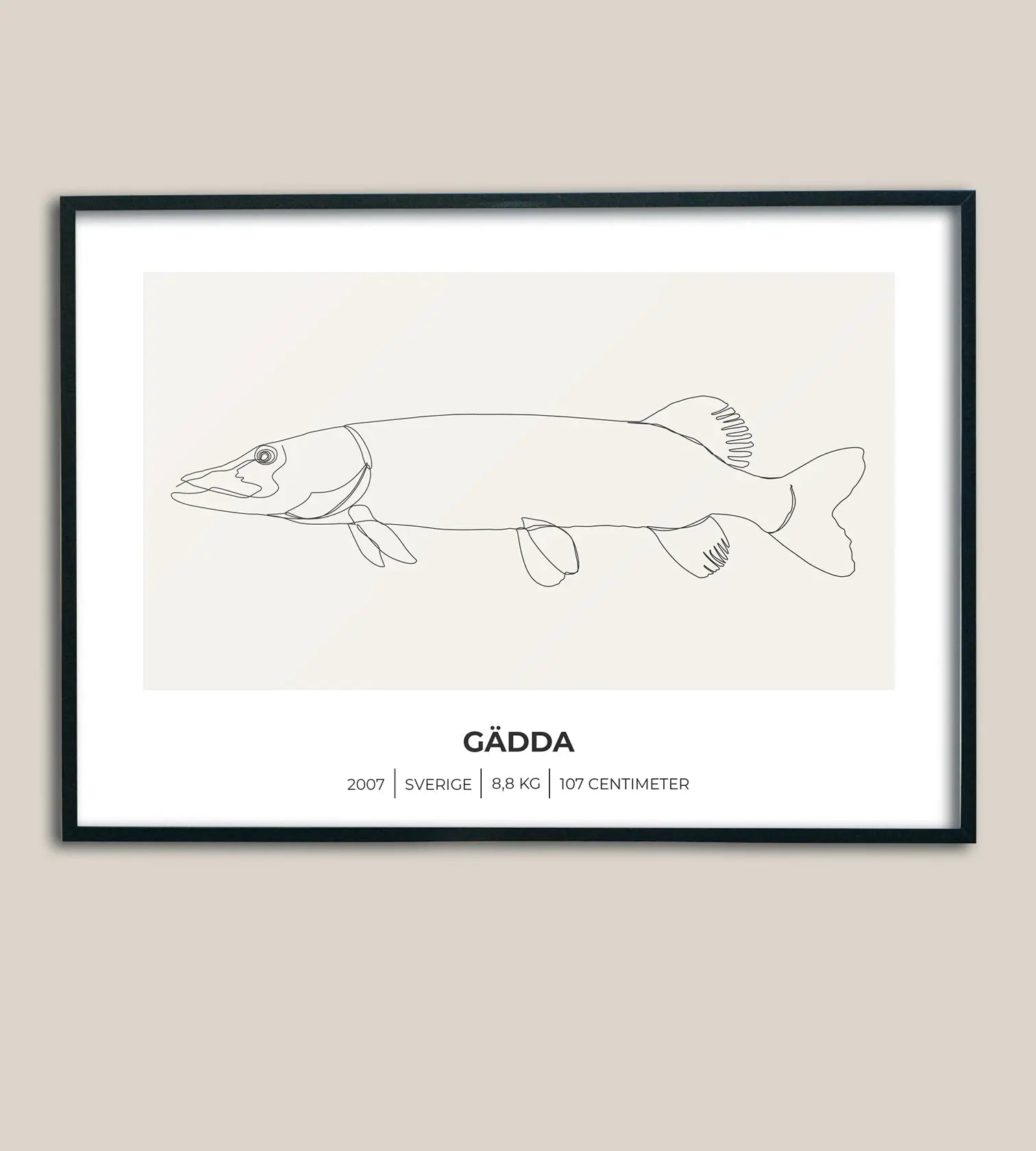 Gäddposter – Minimalistiskt motiv i 3 olika varianter