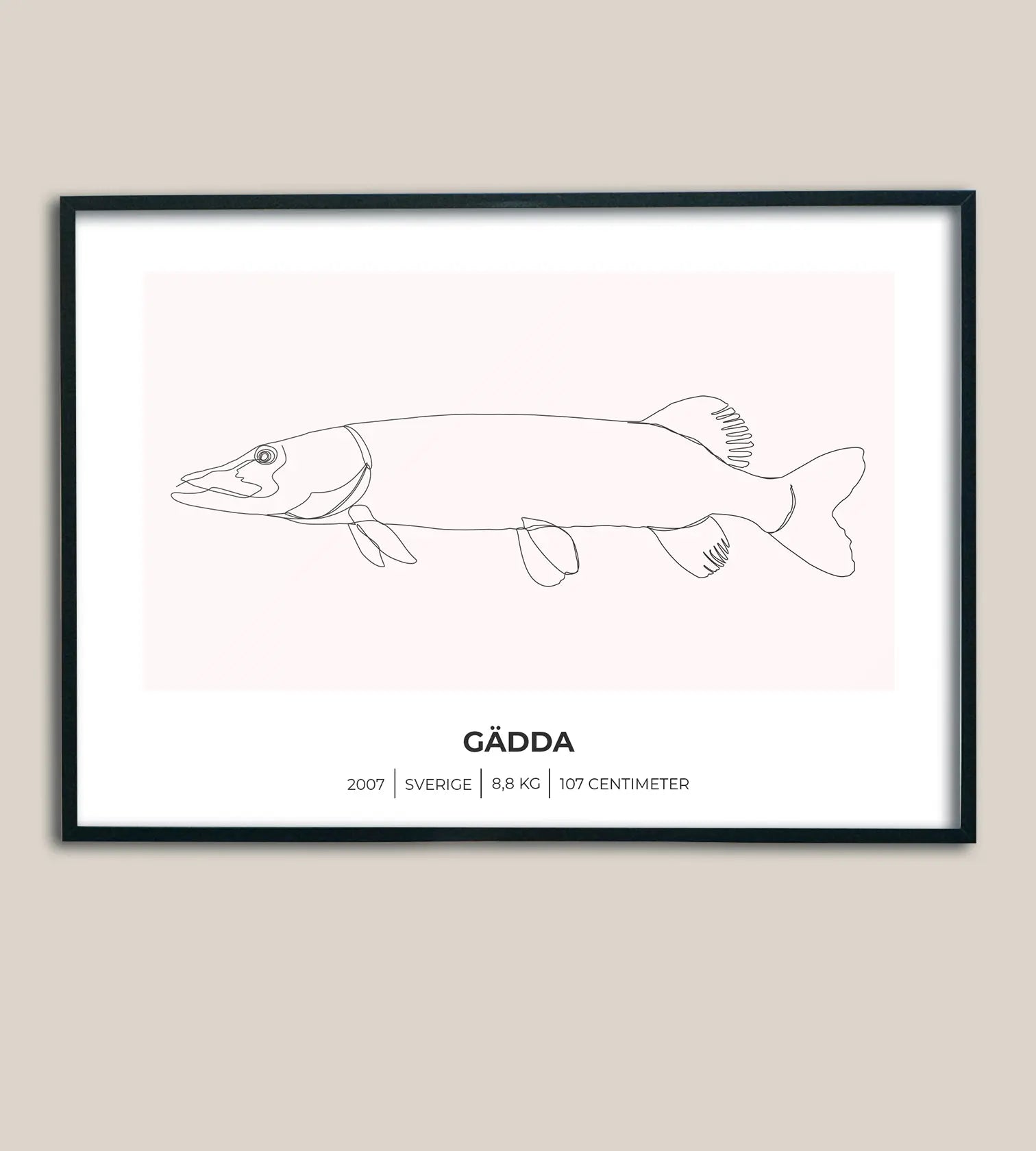 Gäddposter – Minimalistiskt motiv i 3 olika varianter