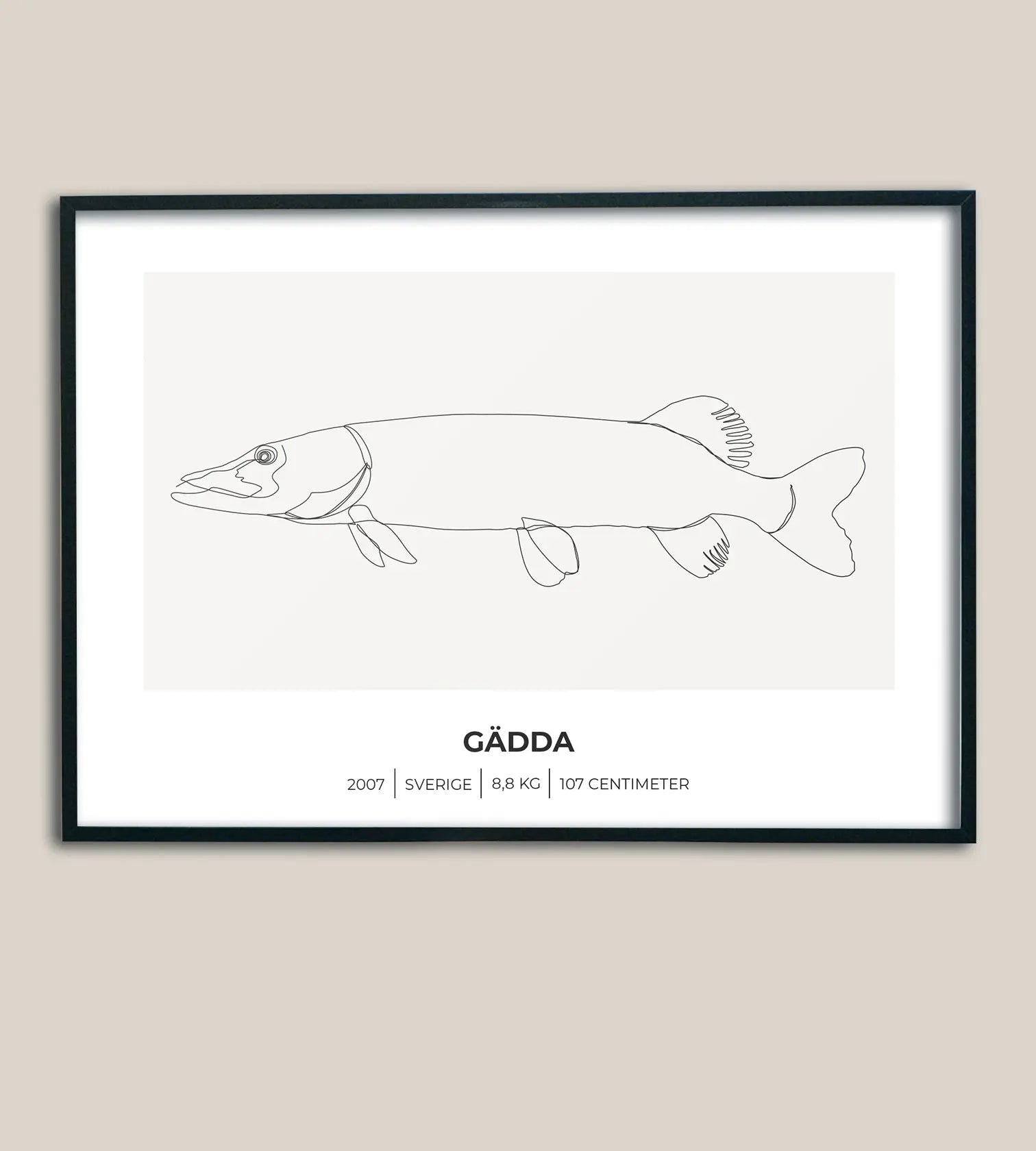 Gäddposter – Minimalistiskt motiv i 3 olika varianter