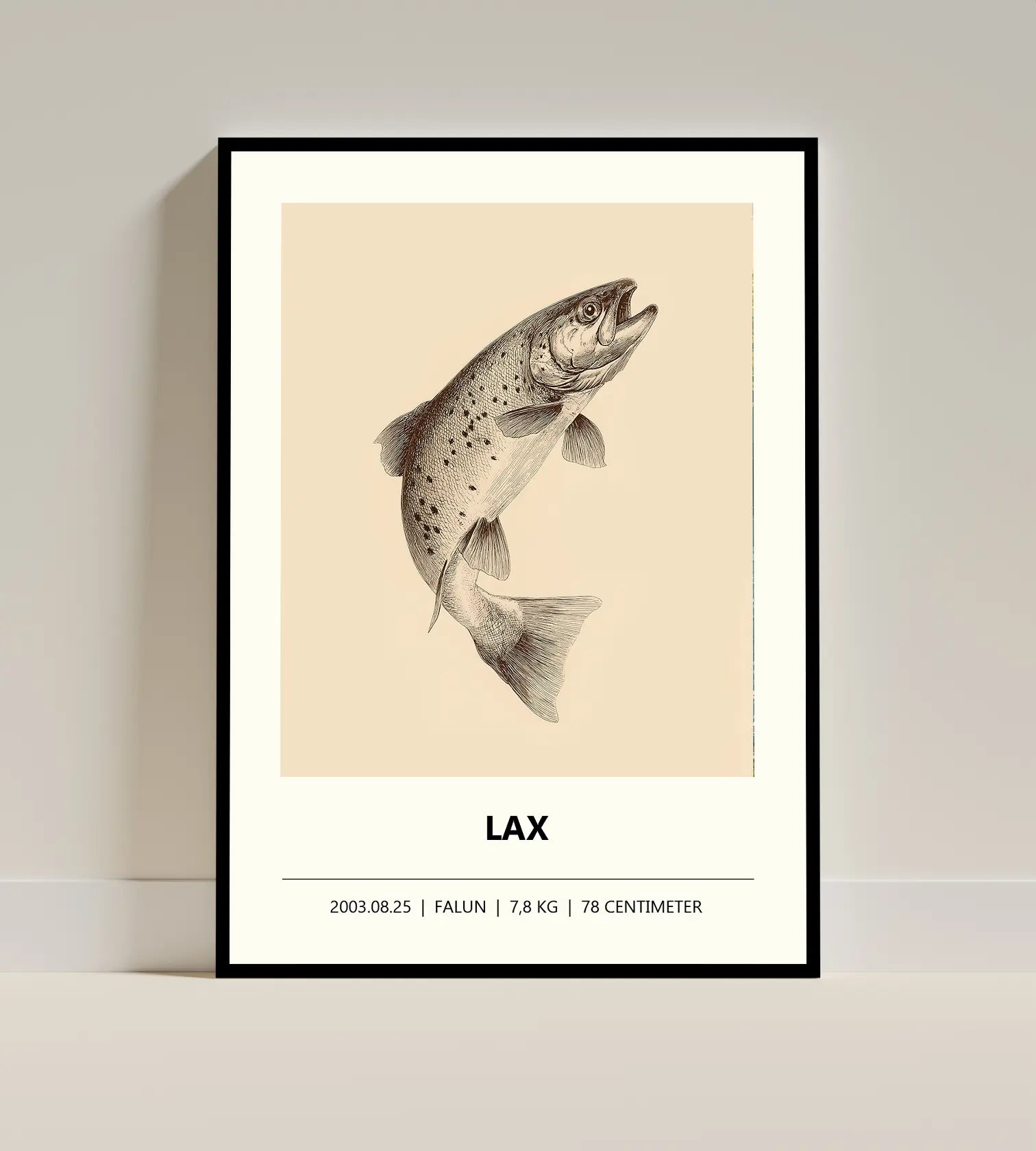Laxposter – Detaljerat porträtt i naturstil