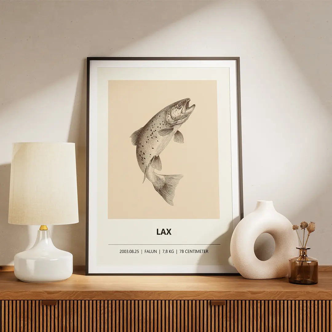 Laxposter – Detaljerat porträtt i naturstil