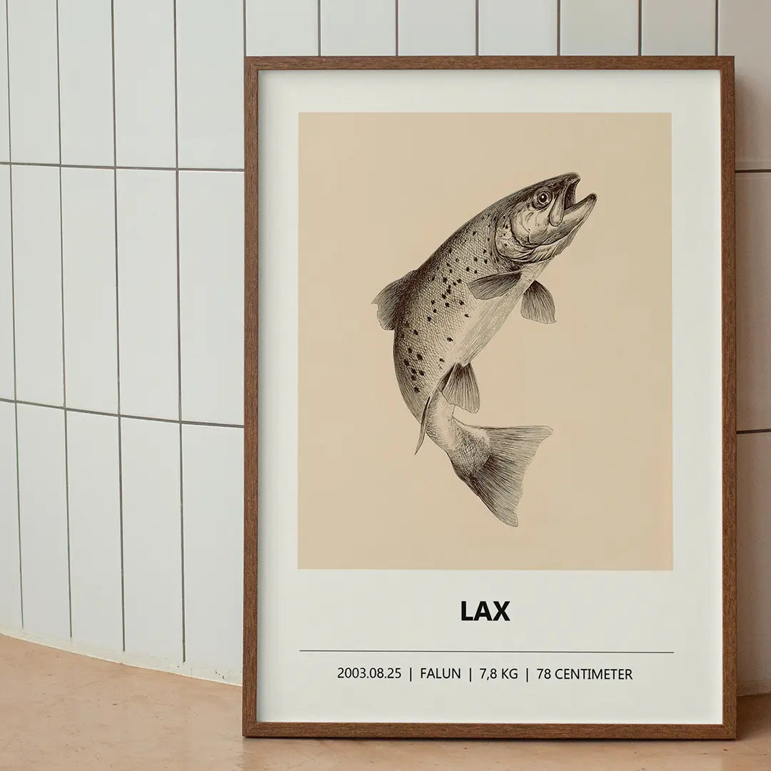 Laxposter – Detaljerat porträtt i naturstil