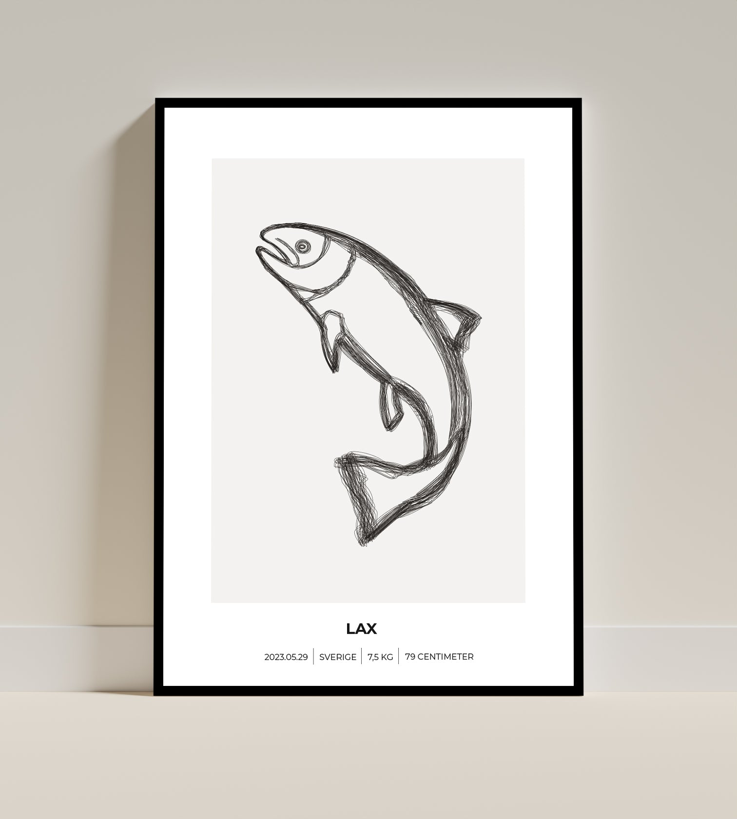 Laxposter – Minimalistiskt motiv i 3 olika varianter