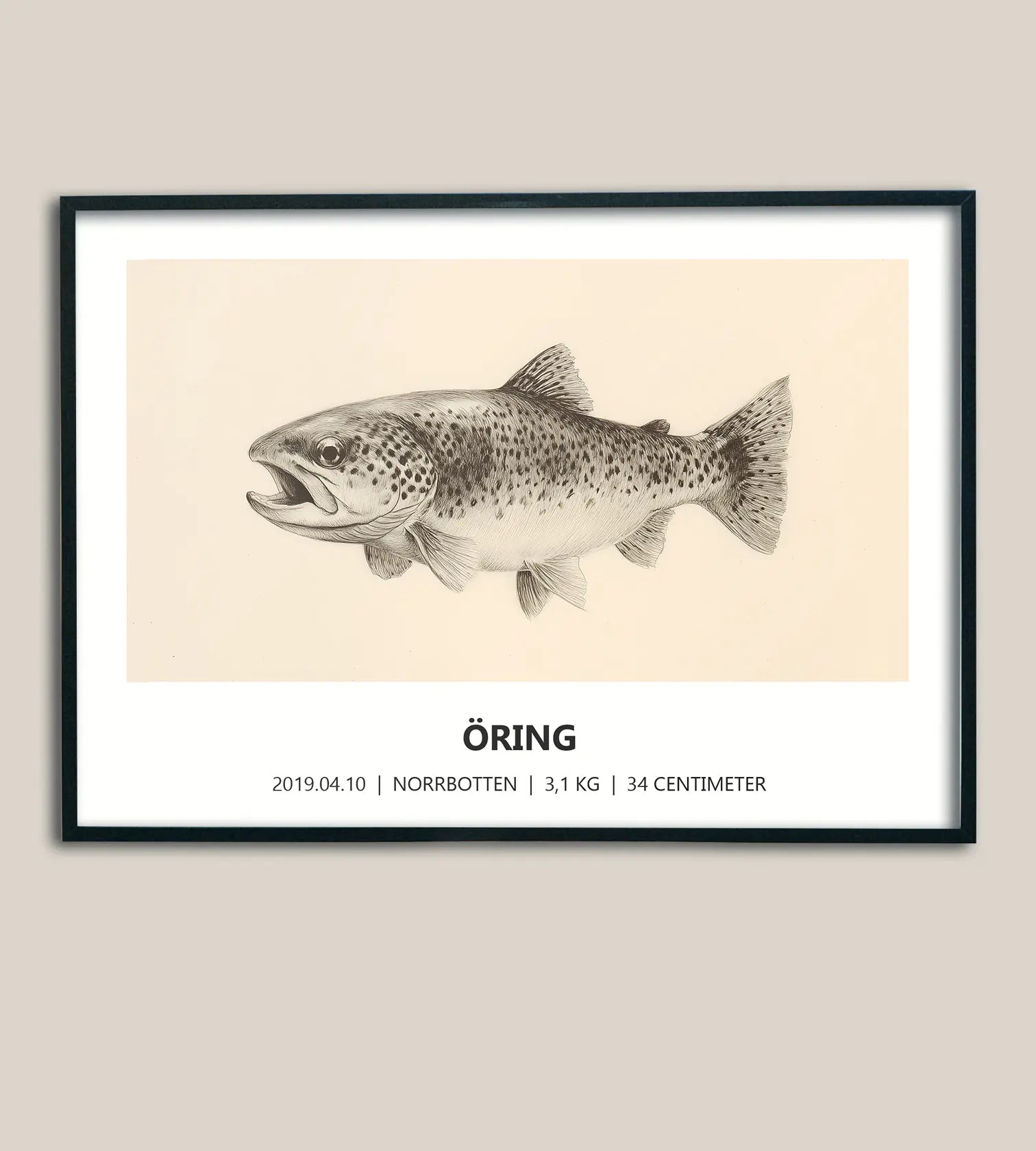 Öringposter – Detaljerat porträtt i naturstil