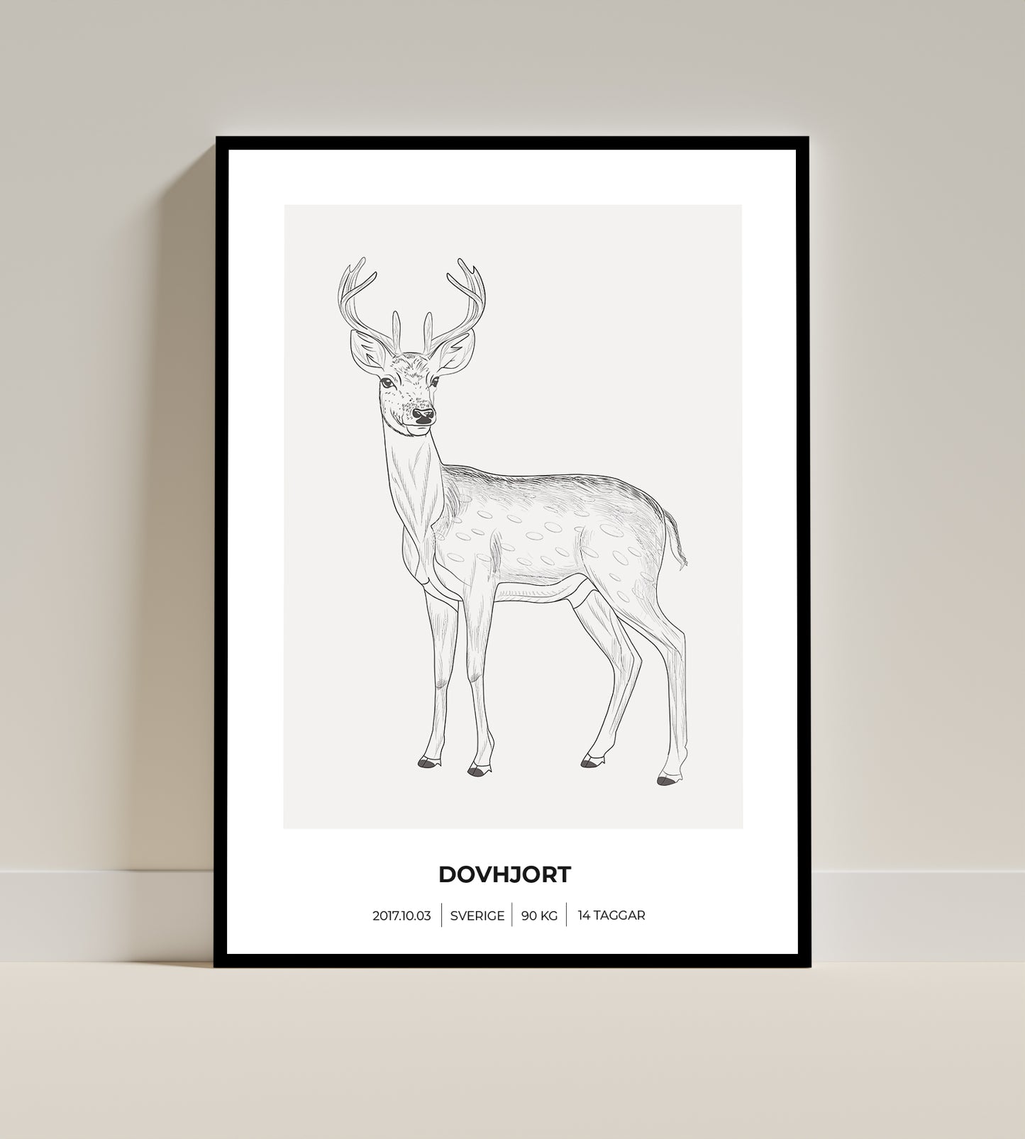 Dovhjort – Poster för jägare 50x70 cm