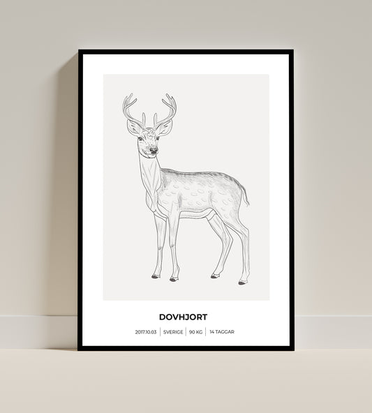 Dovhjortsposter - Minimalistiskt motiv i 3 olika varianter