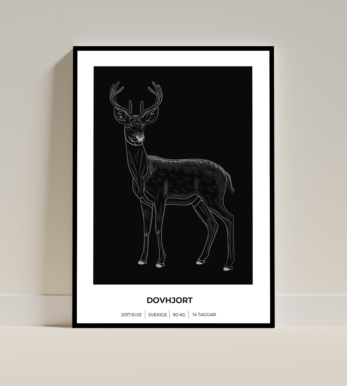 Dovhjort – Poster för jägare 50x70 cm