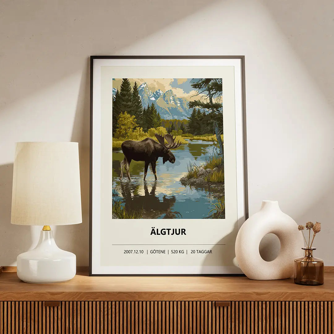Älgposter – Färgstark illustration