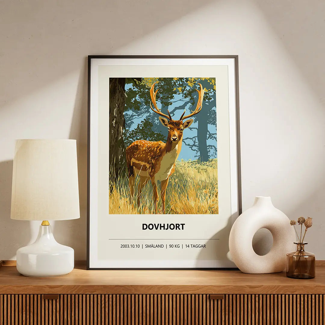 Dovhjortsposter – Färgstark illustration