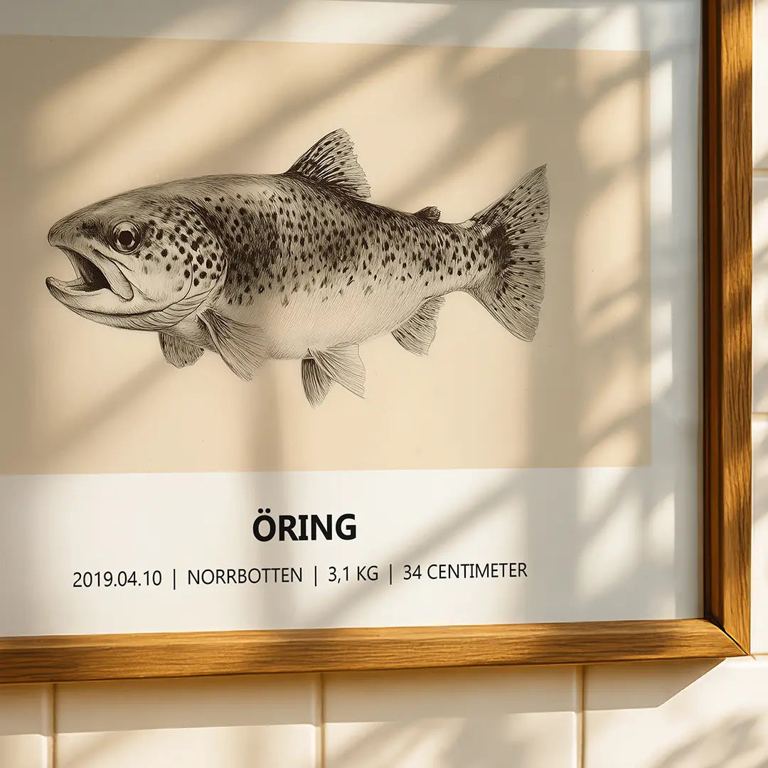 Öringposter – Detaljerat porträtt i naturstil