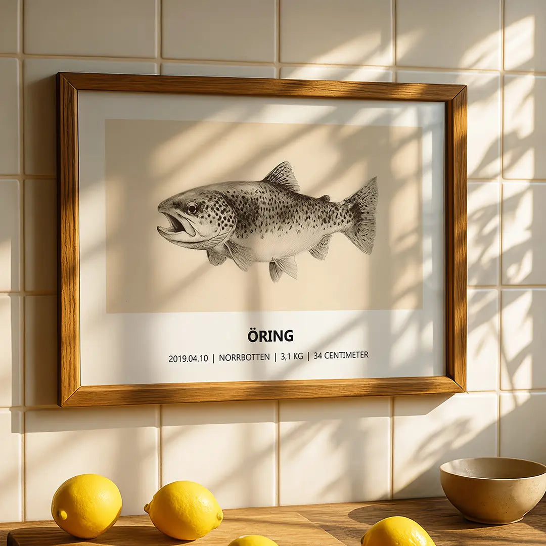 Öringposter – Detaljerat porträtt i naturstil