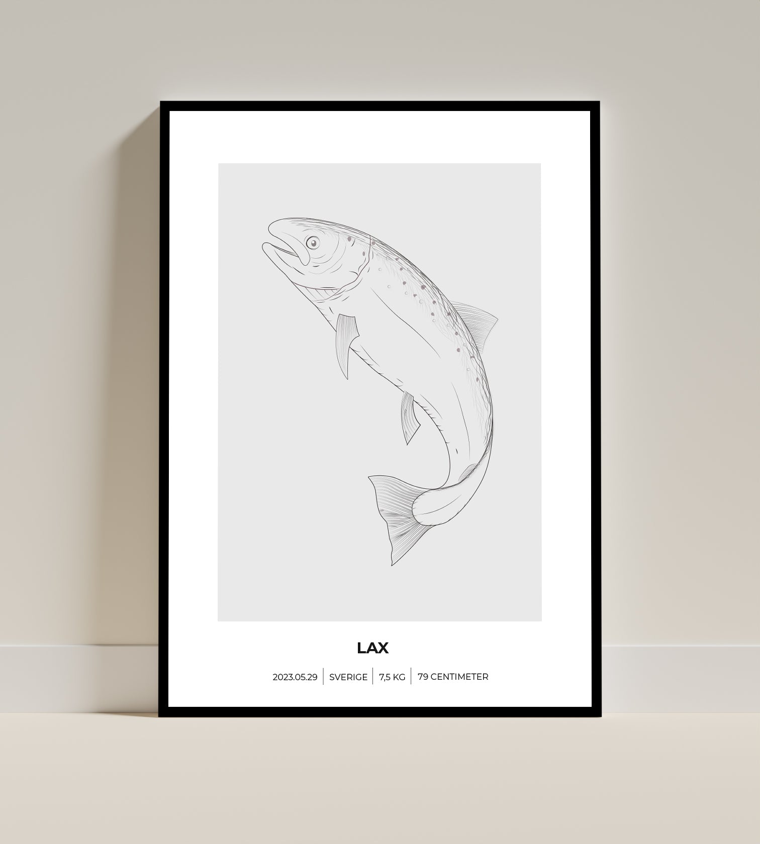 Laxposter – Minimalistiskt motiv i 3 olika varianter